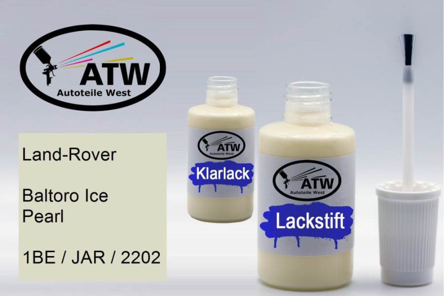 Land-Rover, Baltoro Ice Pearl, 1BE / JAR / 2202: 20ml Lackstift + 20ml Klarlack - Set, von ATW Autoteile West.